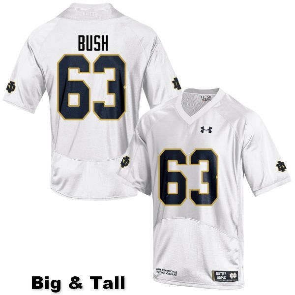 Men's NCAA Notre Dame Fighting Irish #63 Sam Bush Stitched College Under Armour Authentic White Big & Tall Football Jersey UX10B78CW